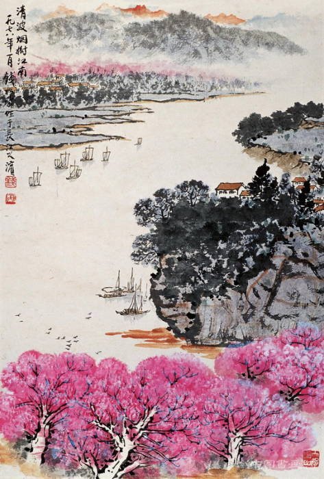 当代国画大师钱松嵒作品欣赏